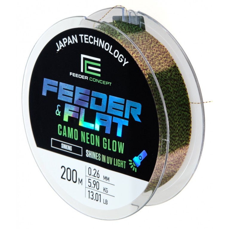 Леска моно. Feeder Concept FEEDER & FLAT Camo Neon Glow 200