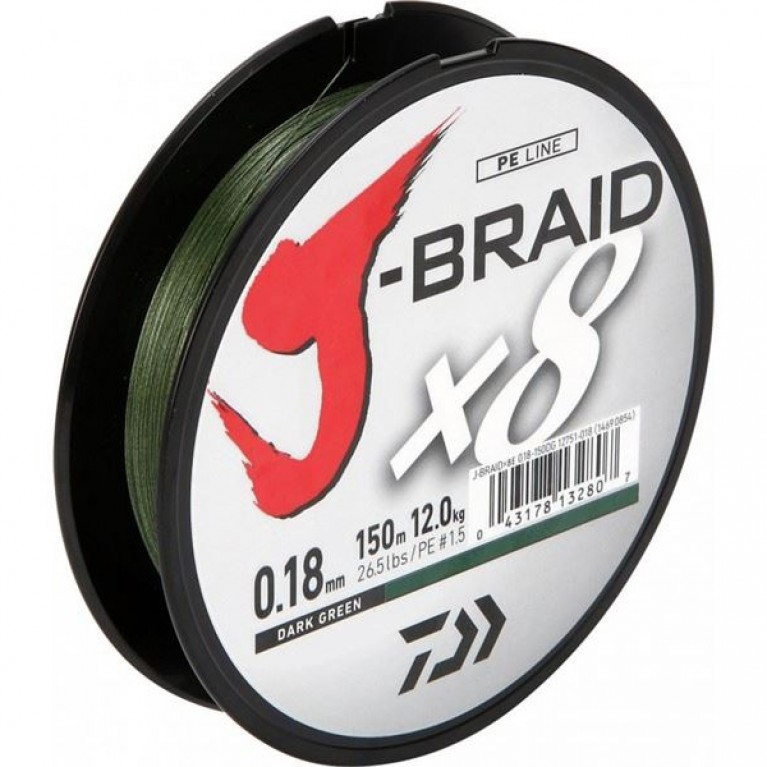 Шнур Daiwa J-Braid X8 MultiColor 0.06-0.28мм 300м